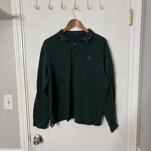 Polo Ralph Lauren Estate-Rib Quarter-Zip Pullover Scotch Pine Heather Large